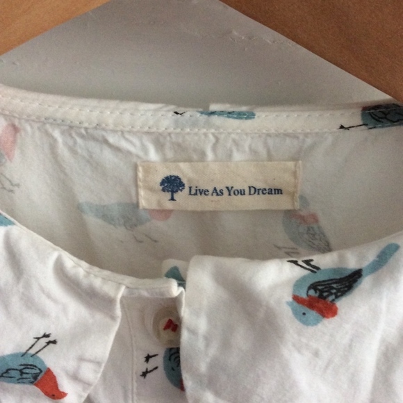 SOLD - Bird Print Dress with Pockets - Picture 4 of 5